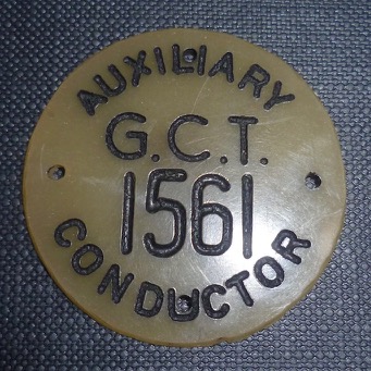 Glasgow Corporation Tramways Auxiliary conductor's sew on badge